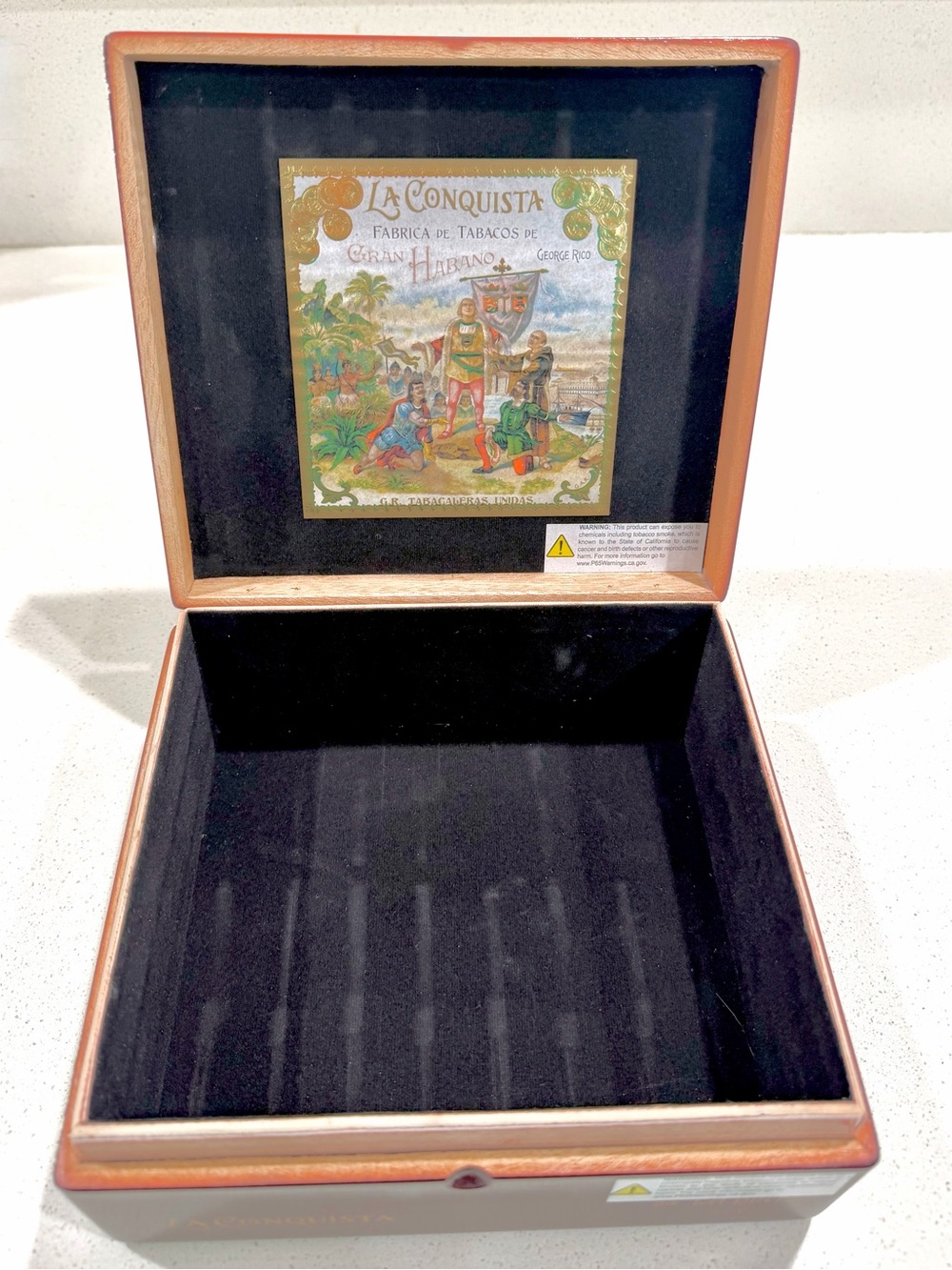 Gran Habano La Conquista #5 Wooden Hinged Cigar Box (Empty)